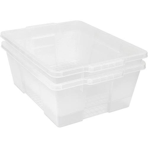 Plastic Latch Container, 15.875" W x 21" D x 7.75" H, Black Industrial Sales