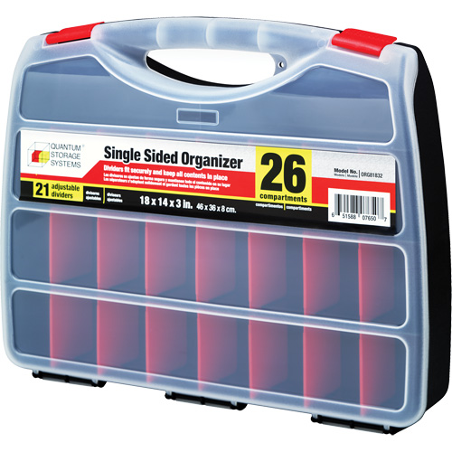 Plastic Compartment Box, 14" W x 18" D x 3" H, 26 Compartments Industrial Sales