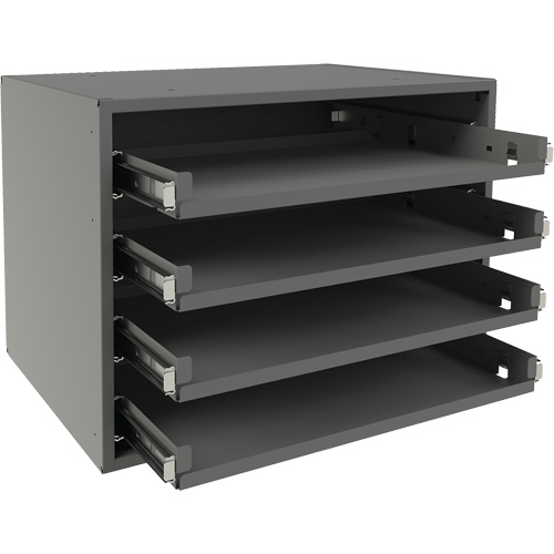 Small Bearing Rack, Steel, 4 Slots, 15-9/16" W x 11-7/8" D x 11-5/16" H, Grey Industrial Sales