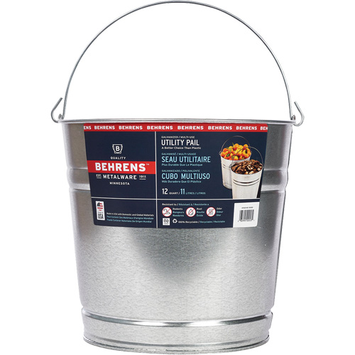 Seau, Acier galvanis&eacute;, 11 L Industrial Sales
