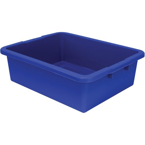 Bac d'entreposage tout usage &agrave; fond rainur&eacute;, 7" ha x 17" p x 22" lo, Plastique, Bleu Industrial Sales