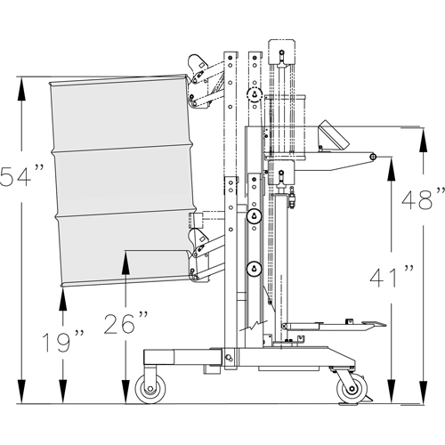 Manipulateur ergonomique de baril &agrave; balance, DM-100-S, 30 - 85 gal. US (25 - 70 gal. imp.) Industrial Sales