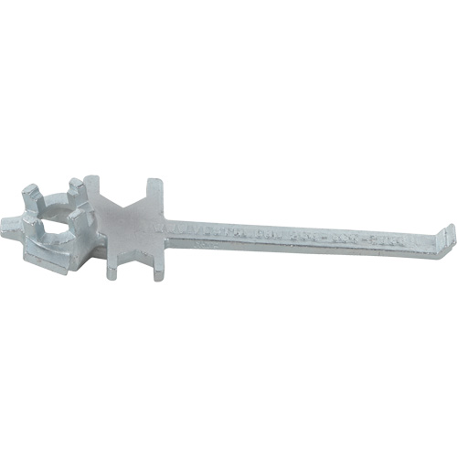 Cl&eacute; pour bouchon-&eacute;crou sp&eacute;cialis&eacute;e &agrave; un seul c&ocirc;t&eacute;, Ouverture de 1-1/2", Poign&eacute;e 7-1/2", Acier moul&eacute; au zinc Industrial Sales