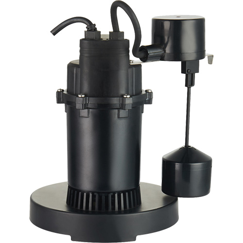Thermoplastic Submersible Sump Pump, 2560 GPH, 115 V, 4.6 A, 1/3 HP Industrial Sales