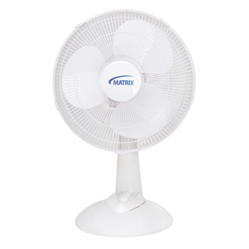 Oscillating Desk Fan with Push Buttons, 12" Diameter, 3 Speeds Industrial Sales