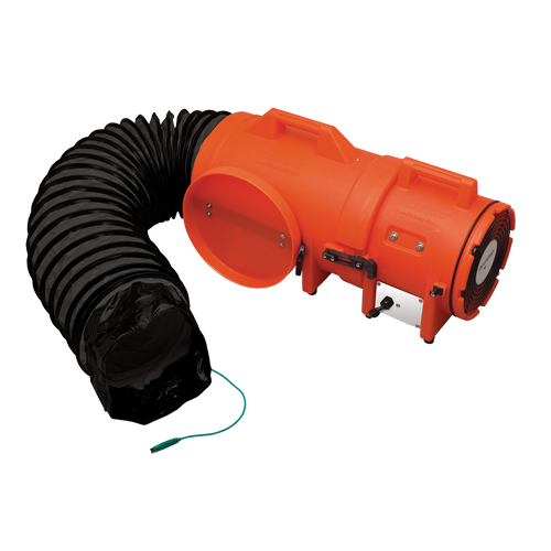 ALLEGRO INDUSTRIES 8" Plastic COM-PAX-IAL Blowers, 1/3 HP, 900 CFM, Explosion Proof Industrial Sales