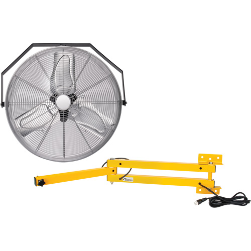 Trousse de ventilateur pour poste de travail industriel avec bras double verrouillable, Industriel, 3 vitesses, Diam&egrave;tre de 24" Industrial Sales