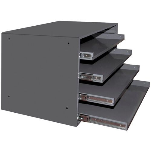 Casiers pour boîtes &agrave; compartiments, Acier, 4 compartiments, 20" la x 15-3/4" p, 15" h, Gris Industrial Sales