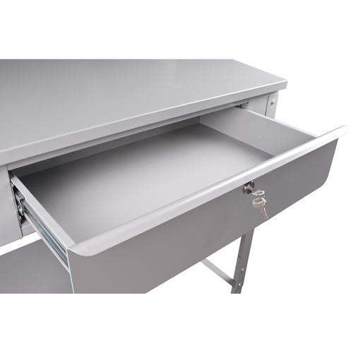 Open Floor Style Shop Desk, 34-1/2" W x 30" D x 53" H, Grey Industrial Sales
