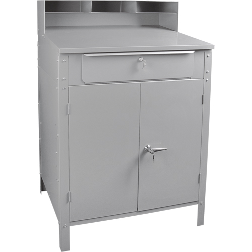 Pupitre d'atelier de style armoire, 34-1/2" la x 30" p x 53" h, Gris Industrial Sales
