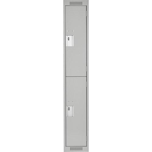 Clean Line Lockers, 2 -tier, 12" x 18" x 72", Steel, Grey, Rivet (Assembled) Industrial Sales