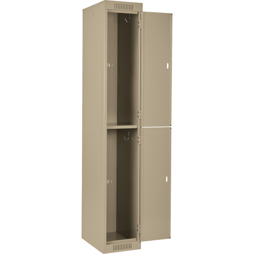 Clean Line Lockers, 2 -tier, Bank of 4, 48" x 18" x 72", Steel, Beige, Rivet (Assembled) Industrial Sales