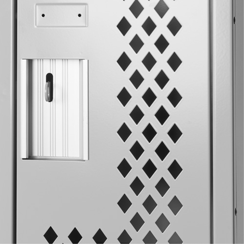 Casiers Clean Line, 2 niveaux, 12" x 15" x 72", Acier, Gris, Rivet (assembl&eacute;), Perfor&eacute; Industrial Sales