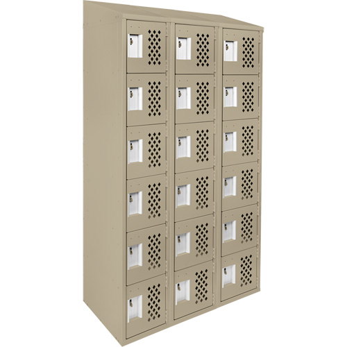 Petits casiers &eacute;conomiques assembl&eacute;s et perfor&eacute;s Clean Line, 6 niveaux, Bloc de 3, 18" x 72" x 12", Acier Industrial Sales