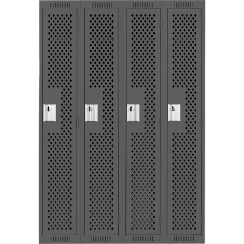 Casiers Clean Line, Bloc de 4, 48" x 12" x 72", Acier, Charbon, Rivet (assembl&eacute;), Perfor&eacute; Industrial Sales