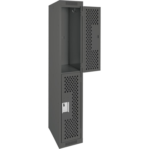 Casiers Clean Line, 2 niveaux, 12" x 15" x 72", Acier, Charbon, Rivet (assembl&eacute;), Perfor&eacute; Industrial Sales