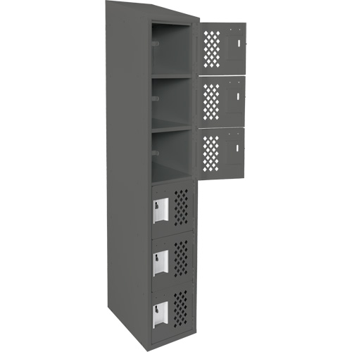 Petits casiers &eacute;conomiques assembl&eacute;s et perfor&eacute;s Clean Line, 6 niveaux, 18" x 72" x 12", Acier Industrial Sales