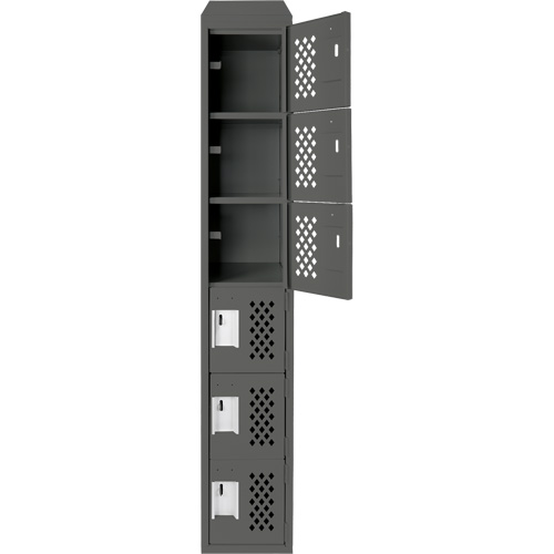 Petits casiers &eacute;conomiques assembl&eacute;s et perfor&eacute;s Clean Line, 6 niveaux, 18" x 72" x 12", Acier Industrial Sales