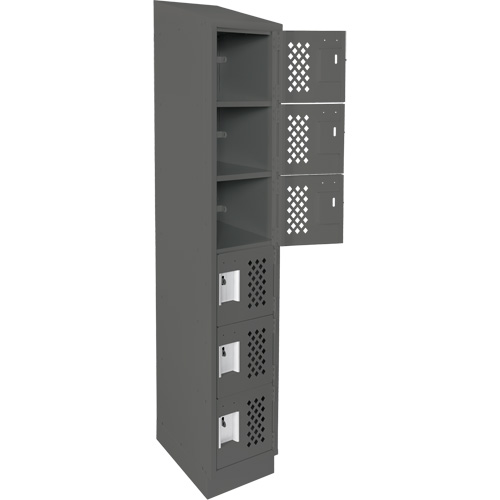 Assembled Lockerettes Clean Line Perforated Economy Lockers, 6 -tier, 18" x 72" x 12", Steel Industrial Sales