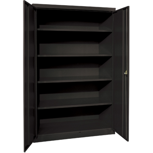 Armoires de rangement Hi-Boy profondes, Acier, 4 Tablettes, 72" h x 36" la x 24" P, Noir Industrial Sales