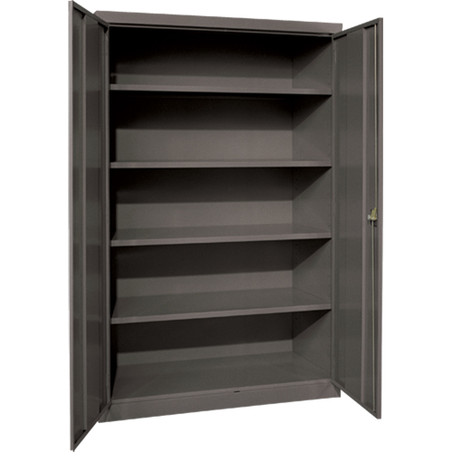 Armoires de rangement Hi-Boy profondes, Acier, 4 Tablettes, 72" h x 36" la x 24" P, Charbon Industrial Sales
