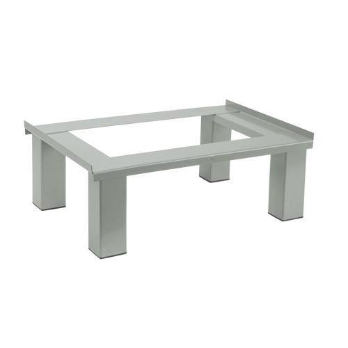 Base sur pied, 1 Blocs, 6" lo x 12" la x 18" p, Gris, Acier Industrial Sales