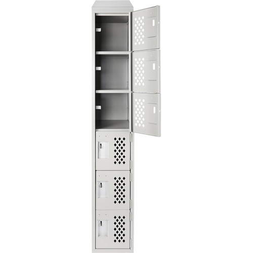 Petits casiers &eacute;conomiques assembl&eacute;s et perfor&eacute;s Clean Line, 6 niveaux, 18" x 72" x 12", Acier Industrial Sales