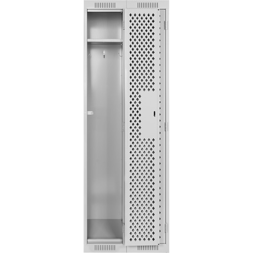 Casiers Clean Line, 2 niveaux, 12" x 15" x 72", Acier, Gris, Rivet (assembl&eacute;), Perfor&eacute; Industrial Sales