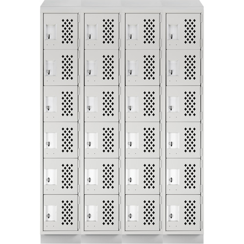 Assembled Clean Line Perforated Economy Lockers, 6 -tier, Bank of 4, 18" x 72" x 12", Steel Industrial Sales