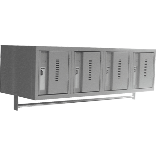 Wall Hung Lockers - Heavy Duty, Bank of 4, 18" x 12" x 12", Steel Industrial Sales