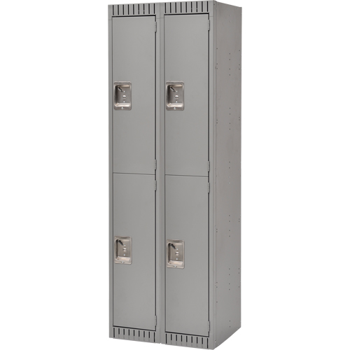 Casiers, 2 niveaux, Bloc de 2, 24" x 18" x 72", Acier, Gris, Rivet (assembl&eacute;) Industrial Sales