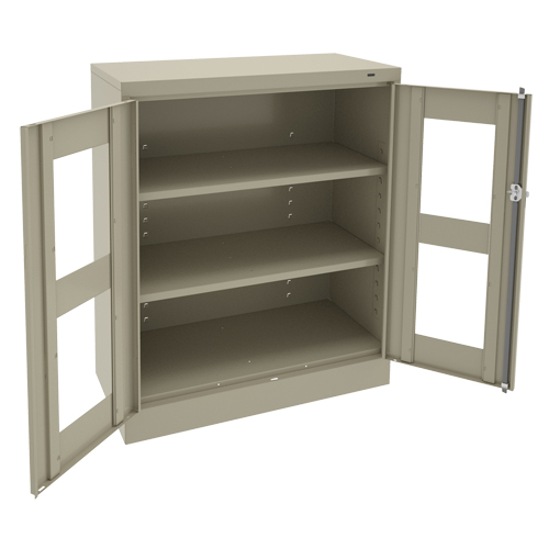 C-Thru Counter High Cabinet, Steel, 2 Shelves, 42" H x 36" W x 18" D Industrial Sales