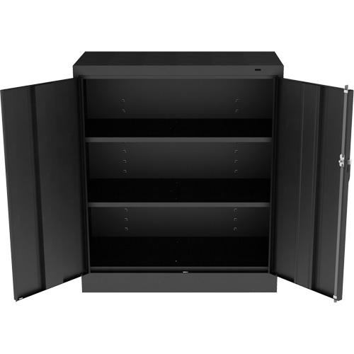 Standard Counter-High Cabinet, Steel, 2 Shelves, 42" H x 36" W x 18" D, Black Industrial Sales