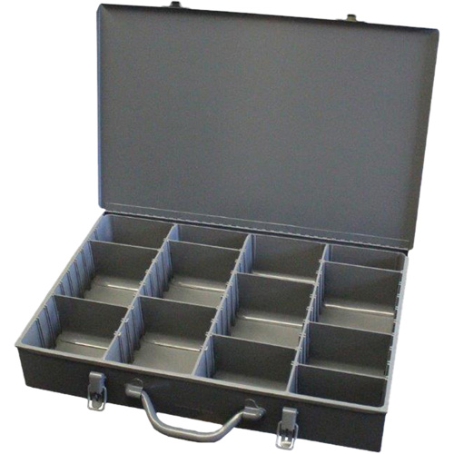 Compartment Steel Scoop Boxes, 17.875" W x 12" D x 3" H, 13 Compartments Industrial Sales