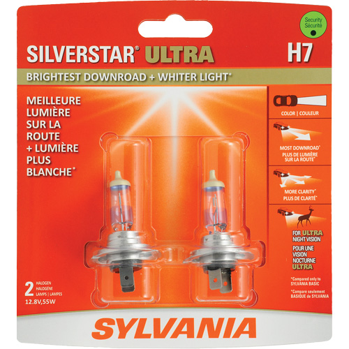 H7 SilverStar&reg; Ultra Headlight Bulb, Halogen, 56 W, Off White Industrial Sales