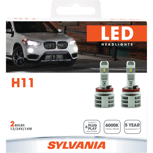 H11 Headlight Bulb, LED, 13.2 W/17 W, White Industrial Sales