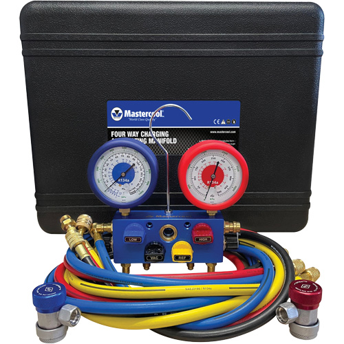 R134A 4-Way Aluminum Manifold Gauge Set Industrial Sales
