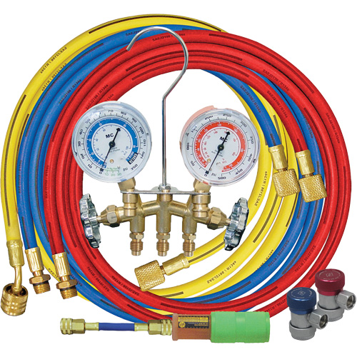 Manifold Gauge Set with Manual Couplers & Mini Dye Injector Industrial Sales