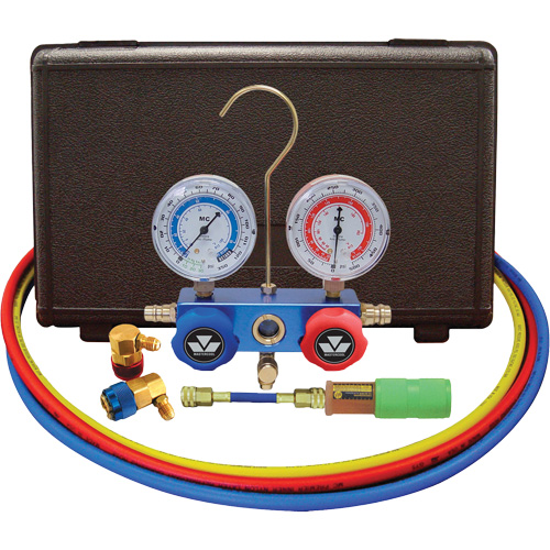 Automotive R134A 2-Way Manifold Gauge Set with Mini Dye Injector Industrial Sales