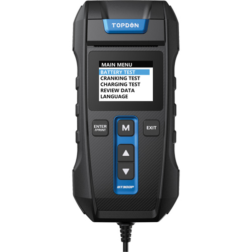 Testeur de batterie, de charge et de d&eacute;marrage BT300P avec imprimante Industrial Sales
