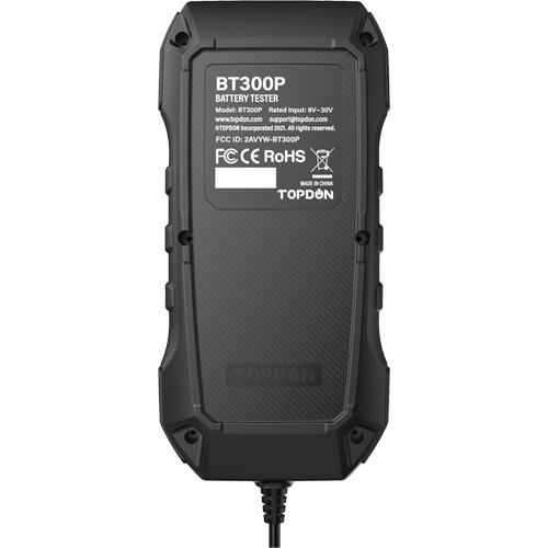 Testeur de batterie, de charge et de d&eacute;marrage BT300P avec imprimante Industrial Sales