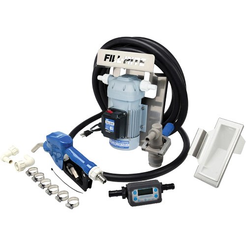 Pompe de transfert de fluide d'&eacute;chappement diesel (DEF) 115 V CA avec support pour cuve GRV, pistolet et compteur Industrial Sales