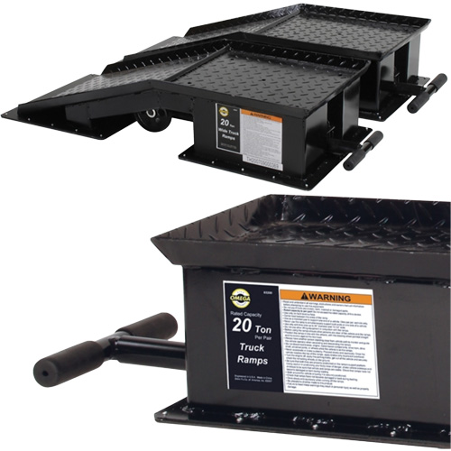 Rampes pour camions lourds avec longue poign&eacute;e en T, Capacit&eacute; 40 000 lb, 45" lo, 13-1/2" la, Hauteur de 9-19/50" Industrial Sales
