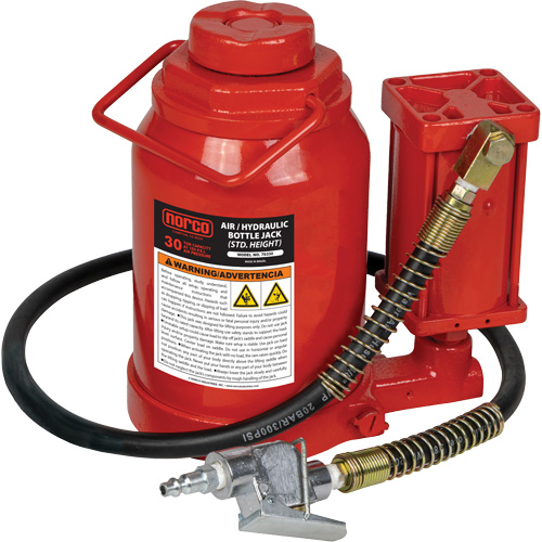 Standard Height Bottle Jack, 30 Ton(s), Air Hydraulic, 19-7/10" Raised Height Industrial Sales