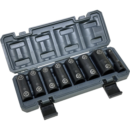 Double-Ended Hex & Twist Socket Set with Case, 8 Pieces, 1/2" Drive Size Industrial Sales