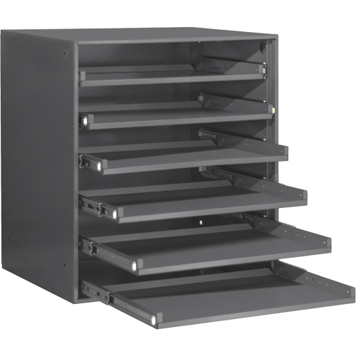 Compartment Box Cabinet, Steel, 6 Slots, 20-5/16" W x 15-15/16" D x 21-7/8" H, Grey Industrial Sales