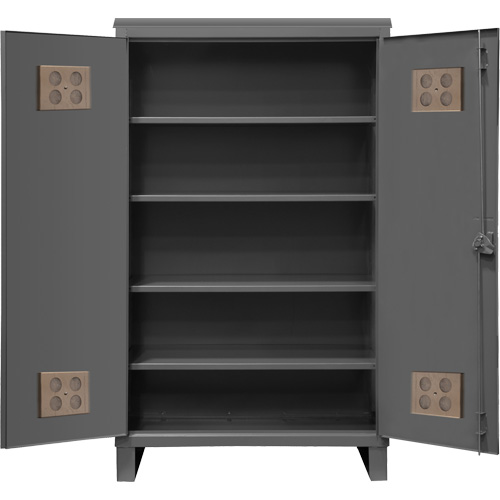 Armoire ext&eacute;rieure robuste, Acier, 4 Tablettes, 78" h x 60" la x 24" P, Gris Industrial Sales
