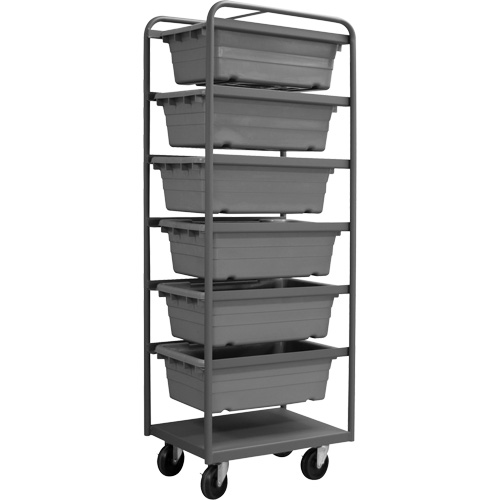 Mobile Tub Rack, Double-sided, 6 bins, 26" W x 18" D x 74" H Industrial Sales