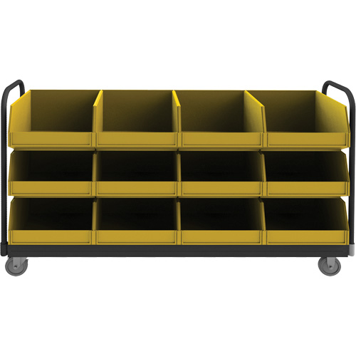 Mobile Tub Rack, Double-sided, 12 bins, 78" W x 18" D x 47" H Industrial Sales