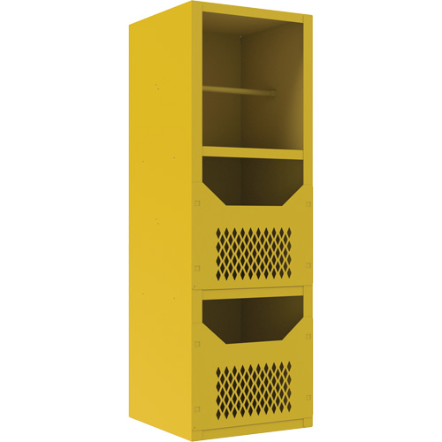 Spill Control Cabinet, 1 Shelves, 72" H x 24" W x 24" D, Steel, Yellow Industrial Sales